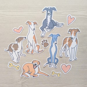 Cartoon Greyhound Stickers - Waterproof Sticker Set
