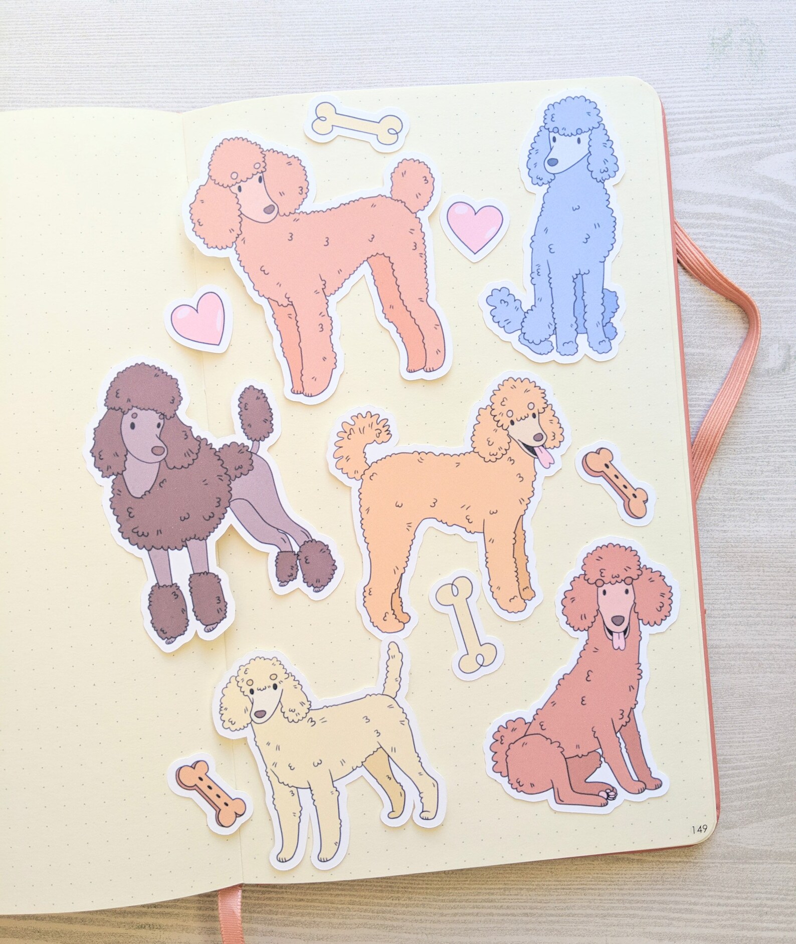 Poodle Stickers Standard Poodle Sticker Set Dog Stickers | Etsy