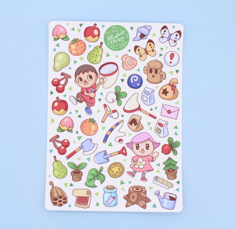 animal crossing stickers cute sticker sheet happy stickers etsy