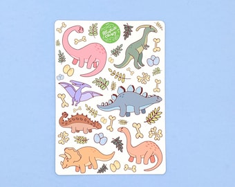 Dino Stickers - Dinosaur Sticker Sheet - Cute Dino Sticker - Dinosaur Party - Dino Party Favor