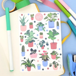 Houseplant Sticker Sheet Potted Houseplant Stickers imagem 9