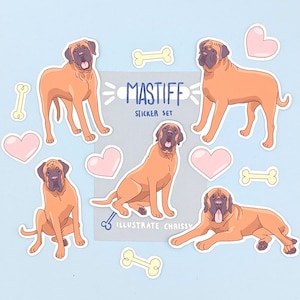 Apricotfarbener Mastiff Aufkleber - Wasserdichter Hundeaufkleber