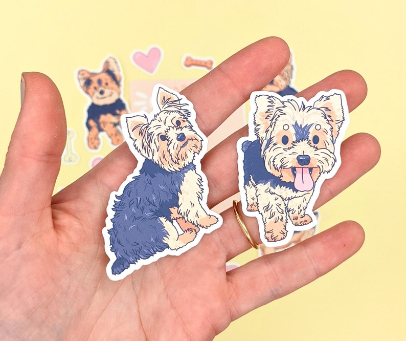 Yorkie Stickers Yorkshire Terrier Dog Breed Sticker Set Etsy