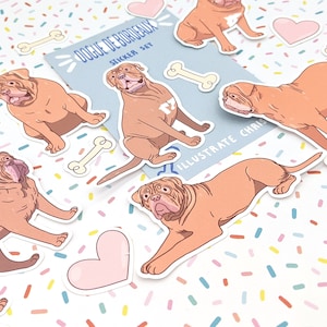 Stickers Bordeauxdog - stickers schattige honden - bordeaux-mastiff - waterdichte sticker - sticker