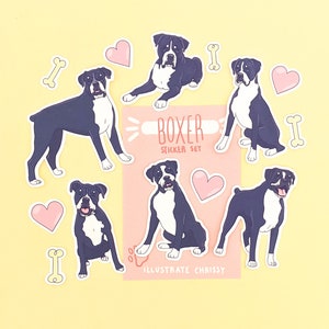 Pegatinas de boxeador negro - Lindo regalo de perro boxeador - Regalo para amantes de los perros - Papelería para perros