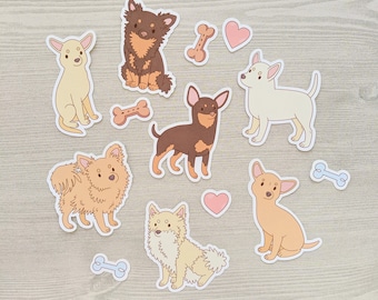 Waterdichte stickerset chihuahua