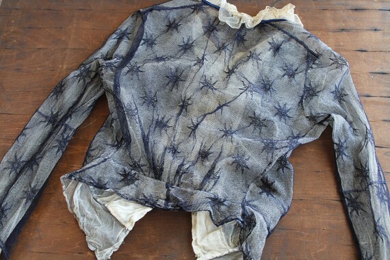 Edwardian Starry Mesh Blouse - Antique Clothing -… - image 7