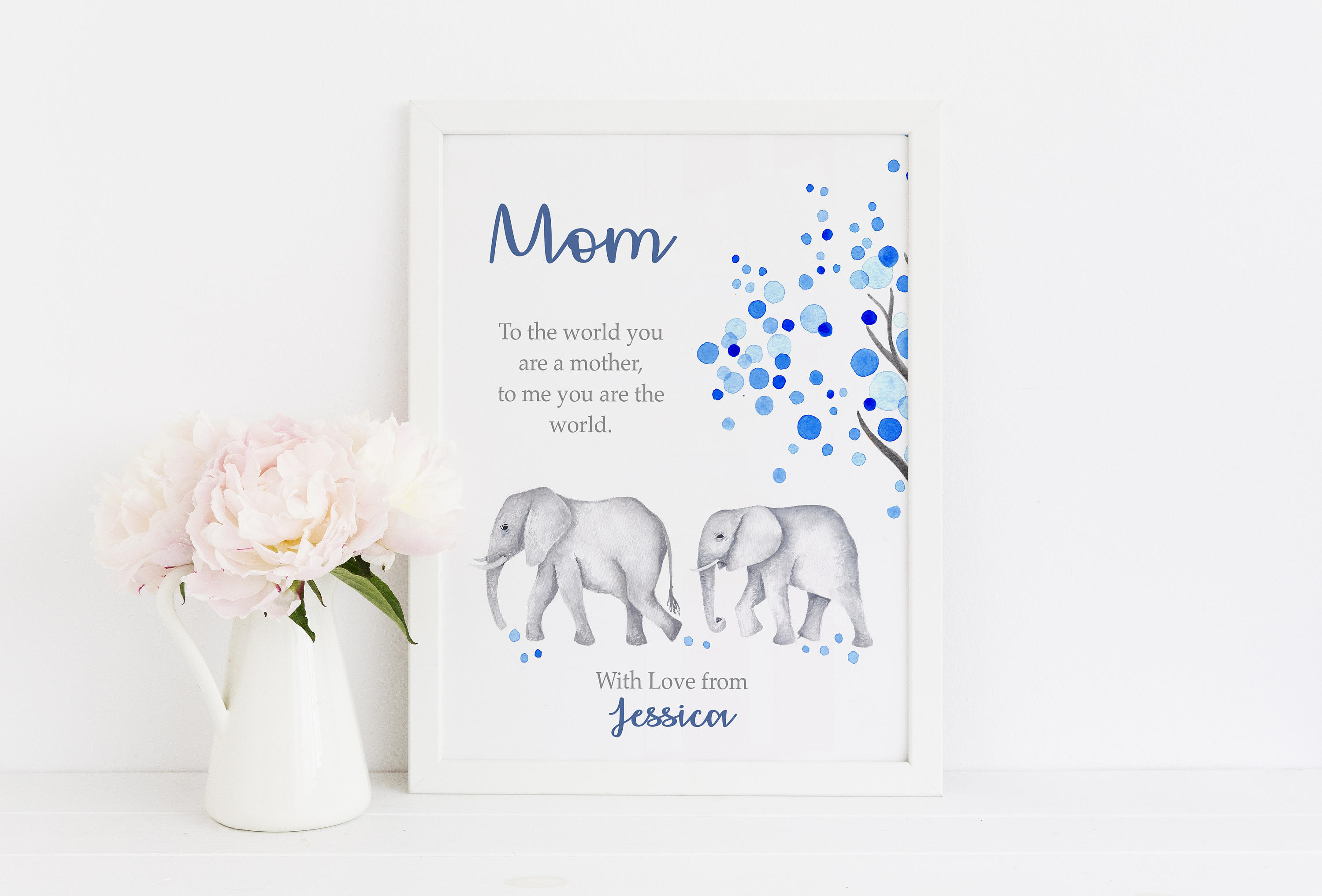 Personalized Christmas or Birthday Gift for Mom, Elephant ...