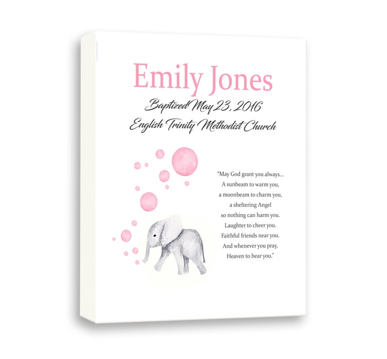 Baby Girl Art Gift From Godparents Goddaughter Baptism Gift Etsy