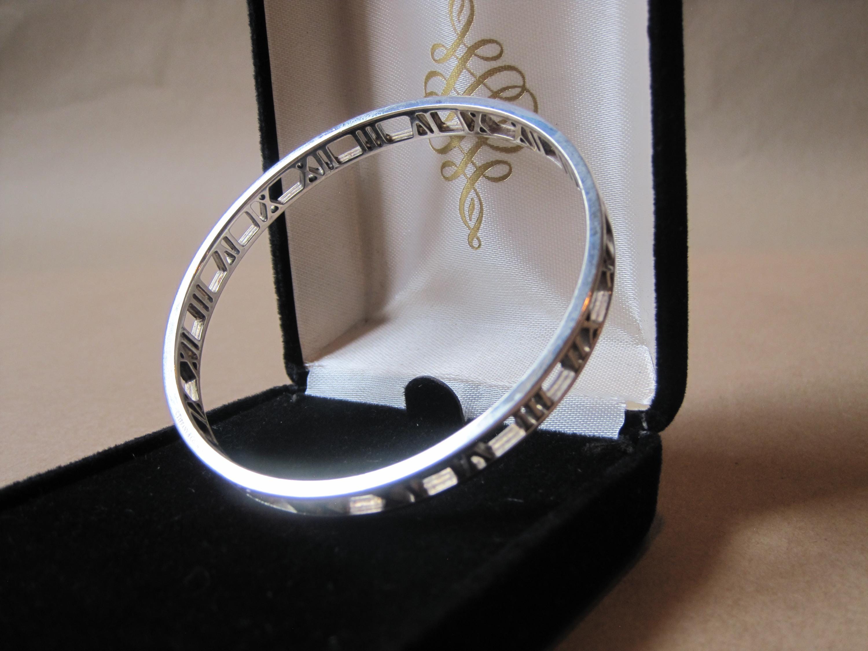 Vintage Tiffany & Co Sterling Silver Atlas Bangle Stacker Bracelet