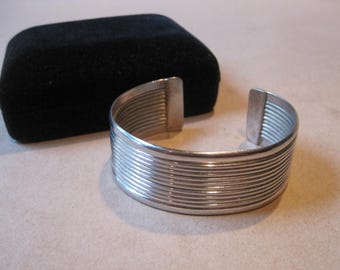 Vintage Sterling Silver Cuff Bracelet 925 Classic Polished Strands Modern Jewelry 39g