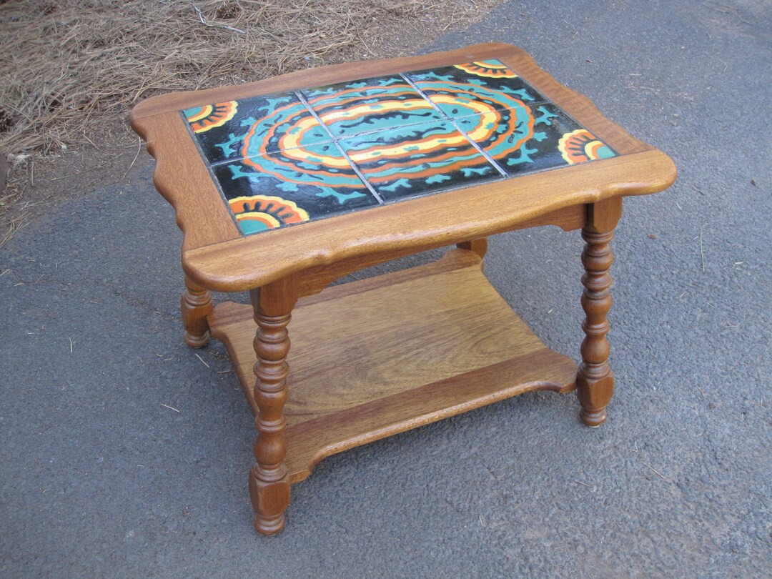 Vintage Tile Top Table 6 Tile Arts & Crafts Mission Art Deco Taylor ...