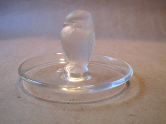 Vintage Lalique France Bird of Prey Ring Dish Fro… - image 1