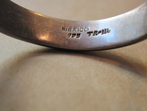Vintage Heavy Taxco Mexico Mexican Sterling Blue … - image 4