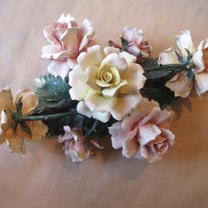 VTG Hallmark Flat Fold Gift Wrap Spring Pastel Roses Flowers