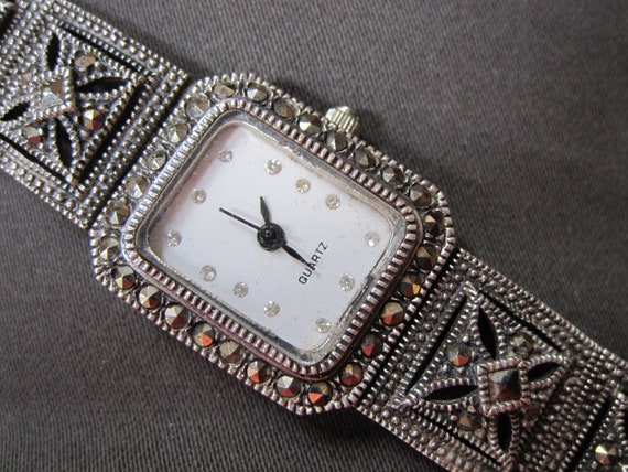 Vintage Ladies Wrist Watch Antique Style Sterling… - image 9