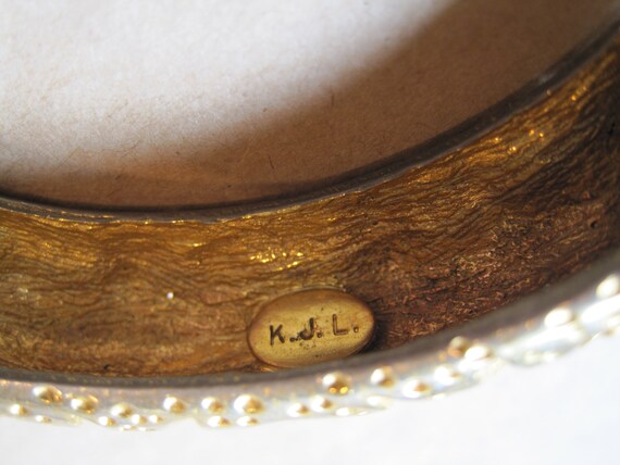 Vintage Kenneth Jay Lane Gold Plated Clamper Brac… - image 8