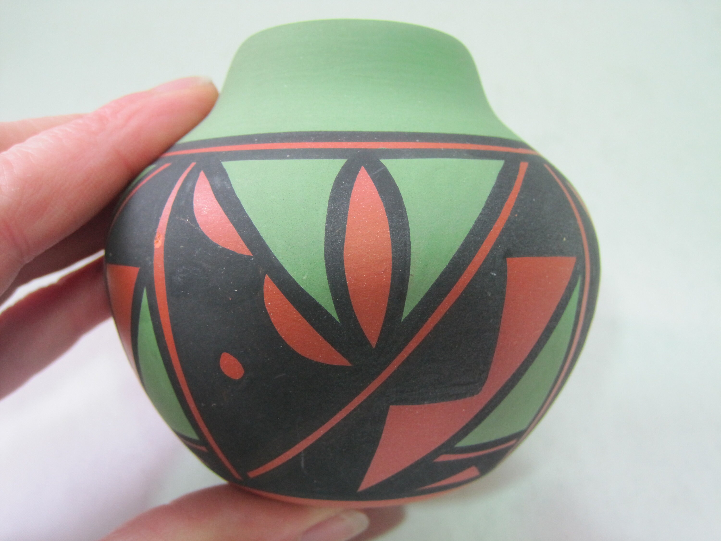 Vintage Native American Bowl Indian Paint Pot Geometric Etsy