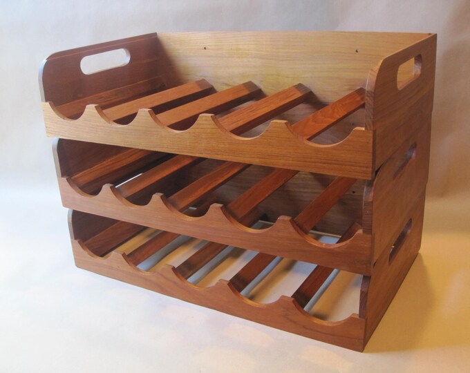 Vintage Teak Wine Rack: Mid-century Modern Kalmar Designs, 3-piece - Etsy
