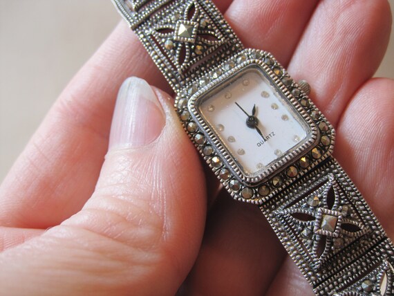 Vintage Ladies Wrist Watch Antique Style Sterling… - image 6