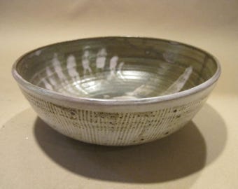 Vintage Studio Pottery Bowl: Drip Glaze, Artist Signed (7.5")