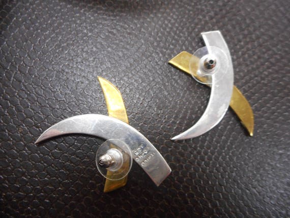 Vintage Taxco 950 Sterling Silver Cross Earrings … - image 8