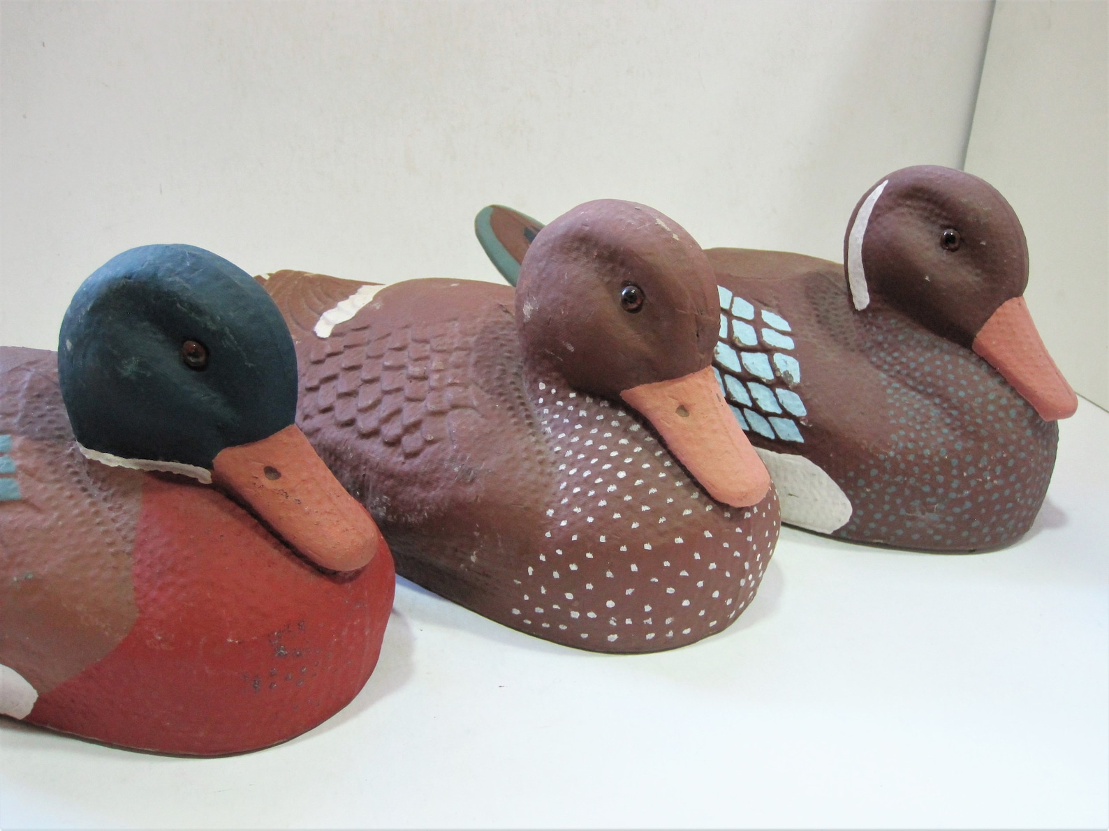 3 Paper Mache 1930s Duck Decoys Hand Painted Hunting Lodge Etsy