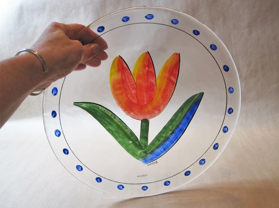 北欧　KOSTA BODA TULIPA チューリップ　フラワーベース Kosta Boda Ulrica Hydman-Vallien Tulipa⁄チューリップ ガラスプレート