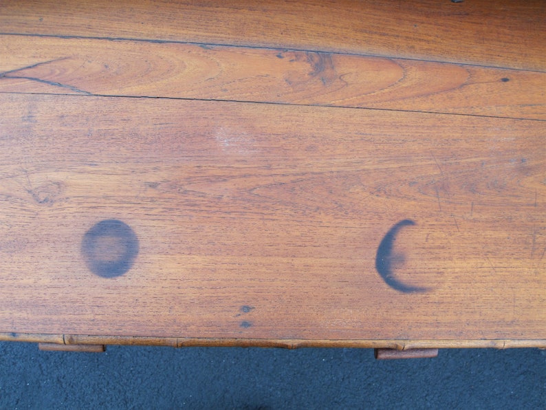 1900s Teak Writing Desk Bamboo Trim Turned Leg Detail Compass Leg 3 Drawers Shelf English Victorian Oriental Period Japan Secretary Table