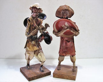 Paper Mache Pottery Vendors Hand Painted Mexican Traditional Folk Art Figures Man Sermel Tonala Jalisco Tlaquepaque Pots Men