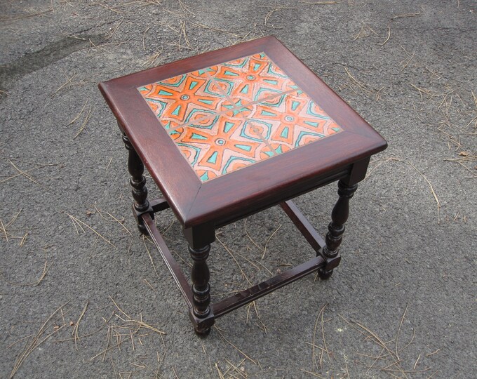 Vintage Tile Top Table 4 Tile Arts & Crafts Mission Art Deco Etsy