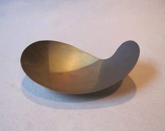 Mexican Los Castillo Brass Copper Silver 6" Biomorphic Bowl Mid Century Modern Metales Casado