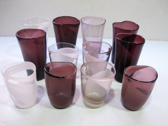 colored glass cups