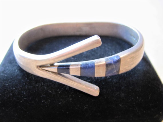 Vintage Heavy Taxco Mexico Mexican Sterling Blue … - image 2