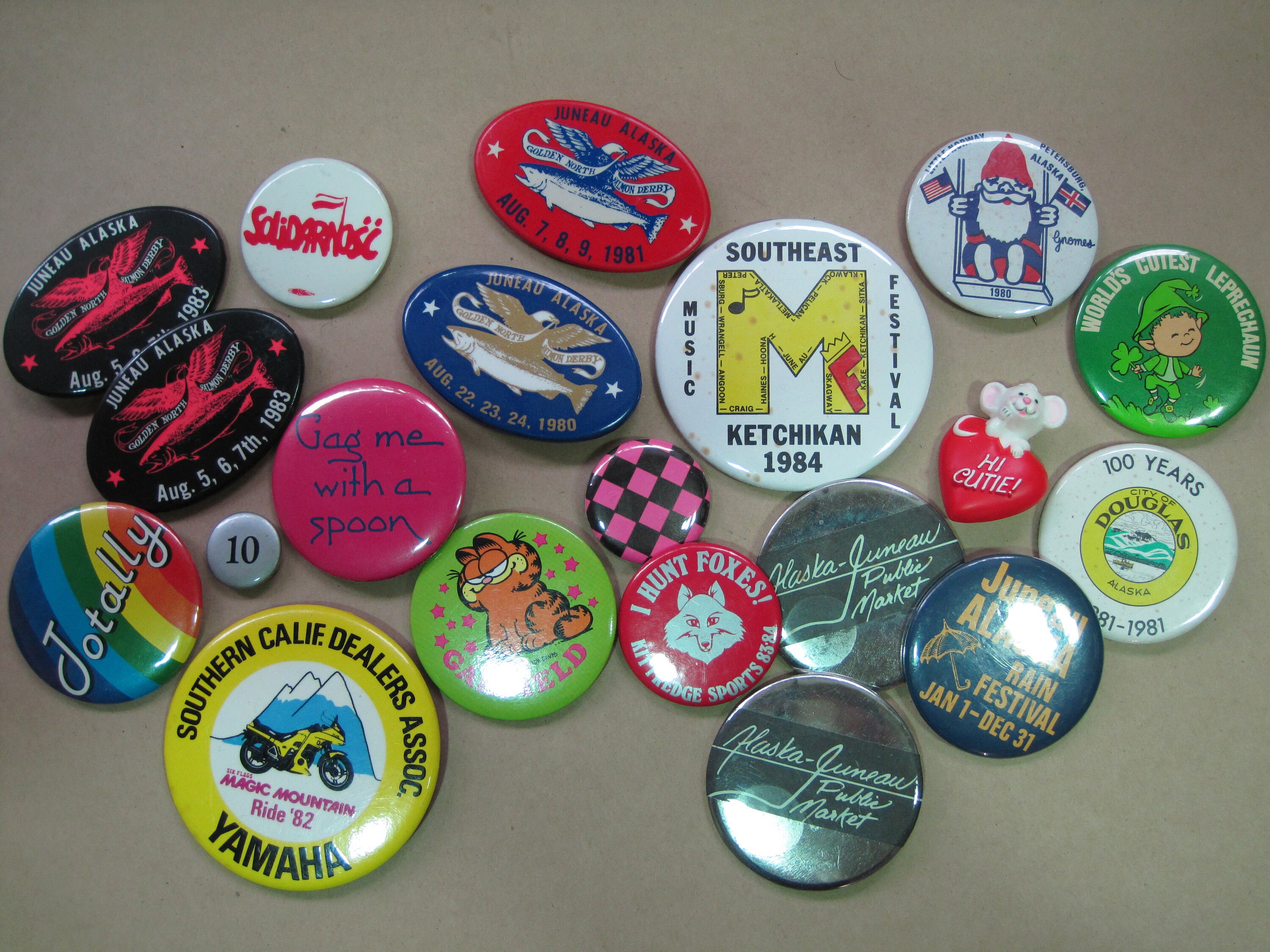 80s Mall Pin Buttons Lot of 31 // Vintage Pin Back Button