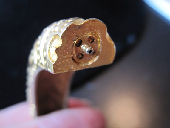 Vintage Kenneth Jay Lane Gold Plated Clamper Brac… - image 6