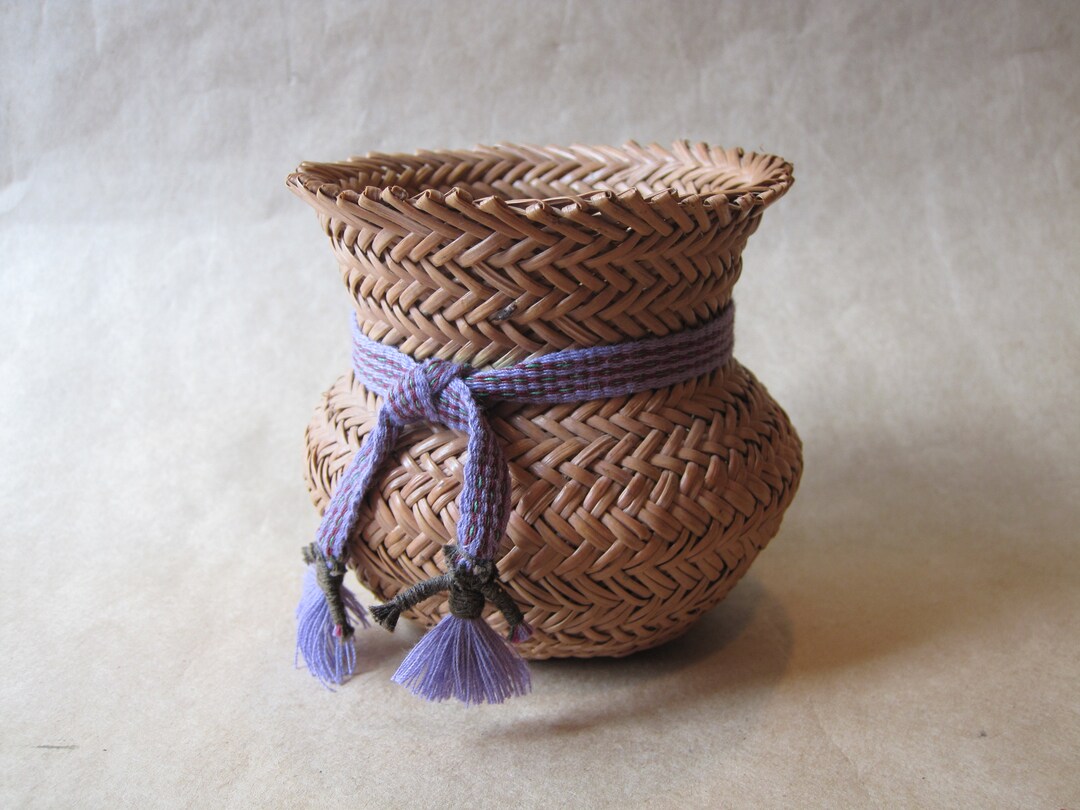 Tinalik Vintage Native American Mexican Fine Woven Basket Container Mini ...