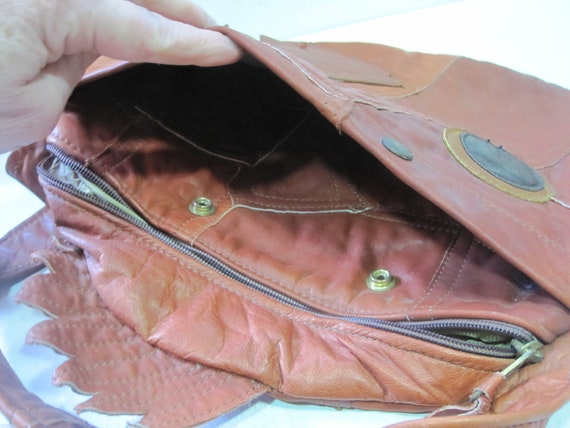 Vintage Patchwork Leather Purse Handbag Shoulder … - image 5