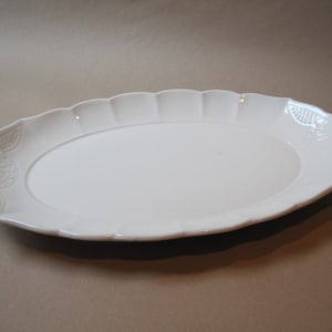 Antique Ironstone Oval Platter: O. P. & Co Syracuse Scalloped Serving Dish