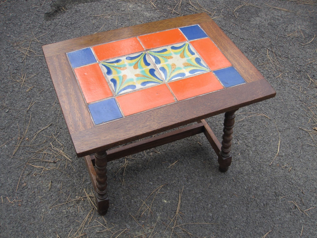 Vintage Tile Top Table 12 Tile Arts & Crafts Mission Art Deco Etsy