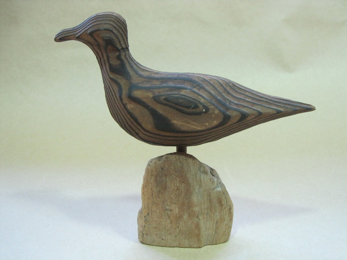 Vintage 6 Carved Wood Shore Bird Figure Solid Wood Etsy