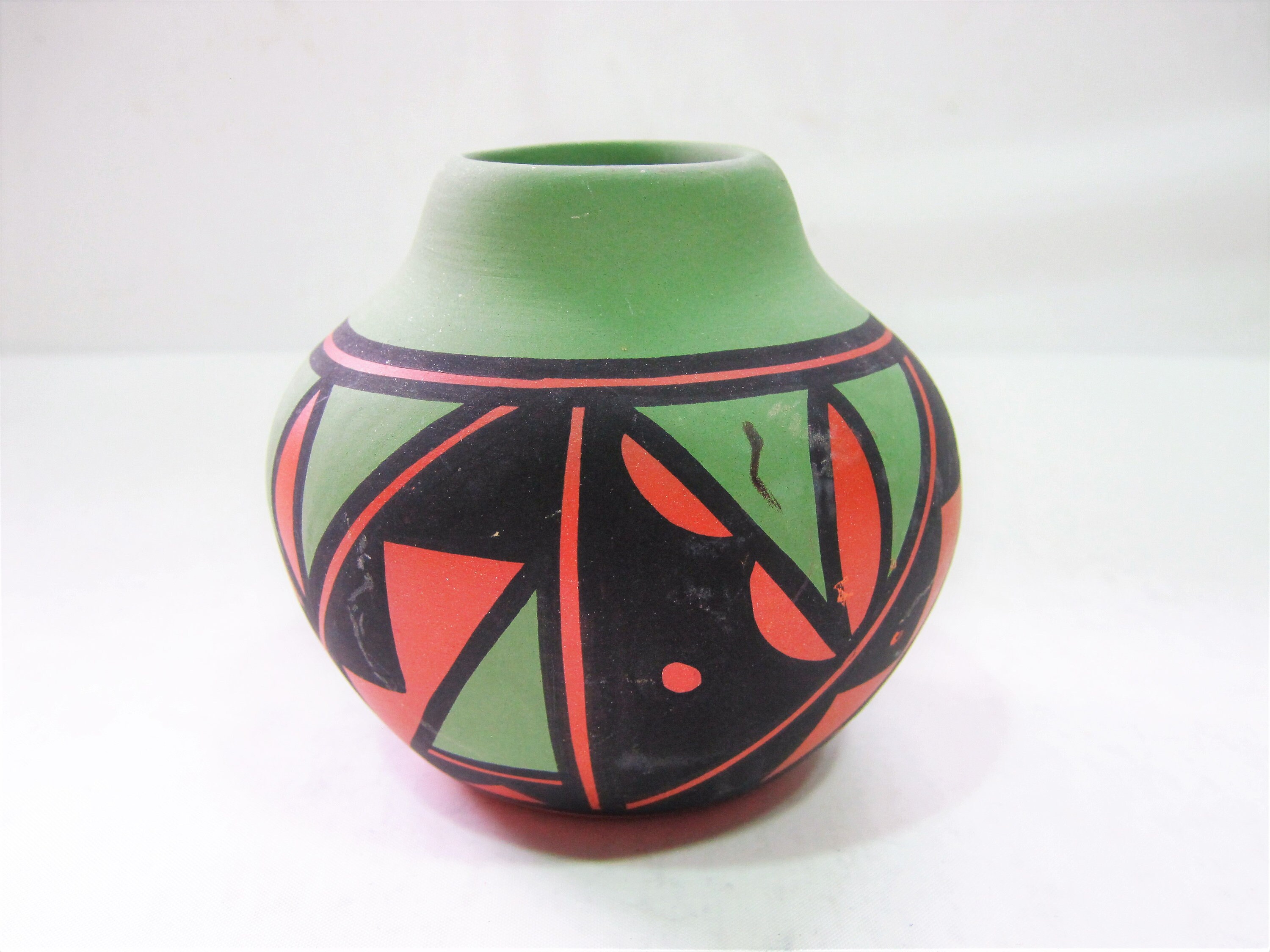 Vintage Native American Bowl Indian Paint Pot Geometric Etsy