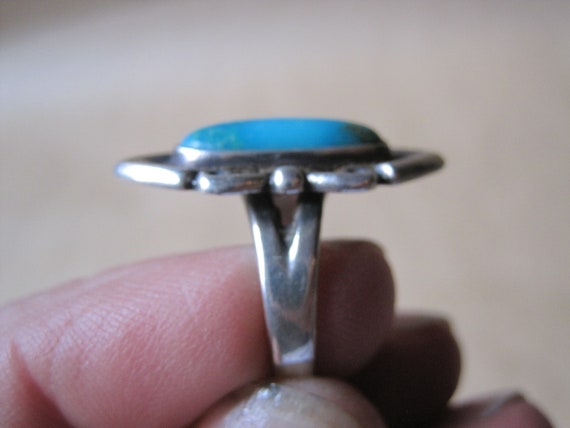 Vintage Hopi Sterling Turquoise Ring Sz 5.5 Bell … - image 8
