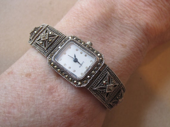 Vintage Ladies Wrist Watch Antique Style Sterling… - image 5