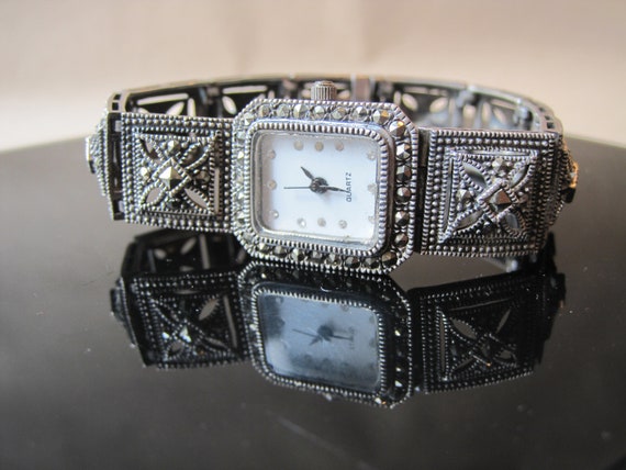 Vintage Ladies Wrist Watch Antique Style Sterling… - image 1