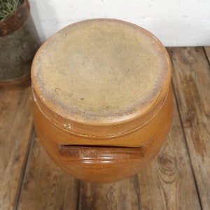Large Antique French Stoneware Glazed Confit Pot with Lid Bild 9