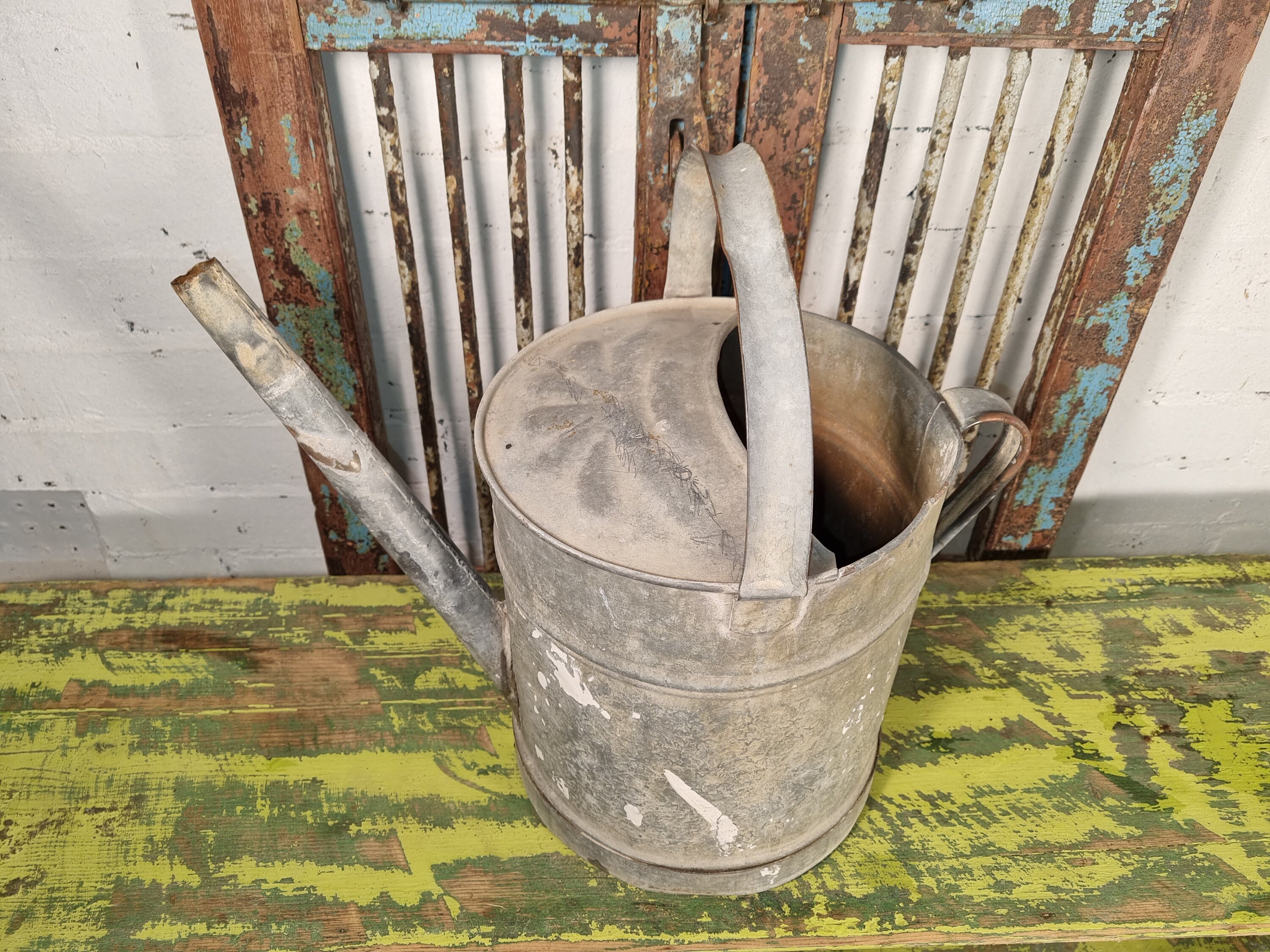 Vintage Galvanised Watering Can Garden Decor Planter Etsy