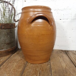 Large Antique French Stoneware Glazed Confit Pot with Lid Bild 5