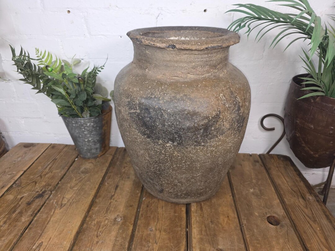 Rustic Wabi Sabi Antique Hand Thrown Indian Clay Terracotta Java Pot ...