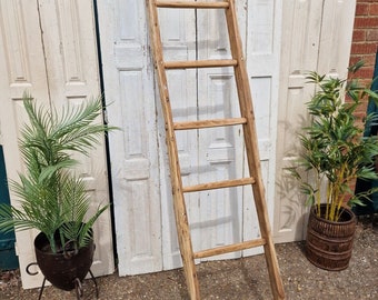 Antique Vintage French Rustic Primitive Fruit Picking Wooden Display Ladders